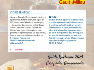 Le guide Gault & Millau @gaultetmillaufr : Bretagne 2024 vient de sortir. 
Il met en l'accent sur les Eaux de vie de Cidre de Bretagne.

Toute l'équipe de la...