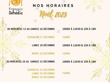 Les horaires de notre boutique pour cette fin d’année !

N’hésitez pas à venir nous voir pour vos cadeaux à glisser sous le sapin ou quelques bouteilles pour...